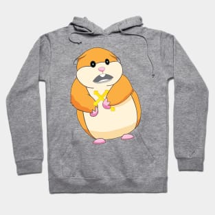 Scared Hamster with Cross Meme Hammond Hoodie